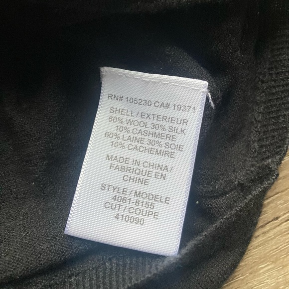 Joie Sweater Black Wool Silk Cashmere Blend Size Medium - Picture 4 of 4